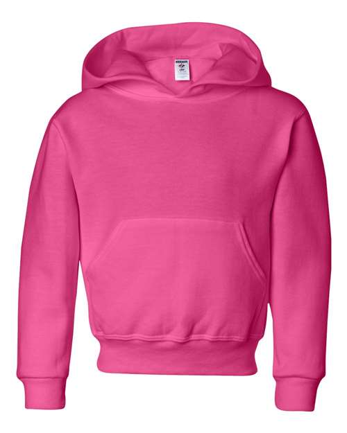 Jerzees 996YR NuBlend Youth Hooded Sweatshirt - Cyber Pink - HIT a Double