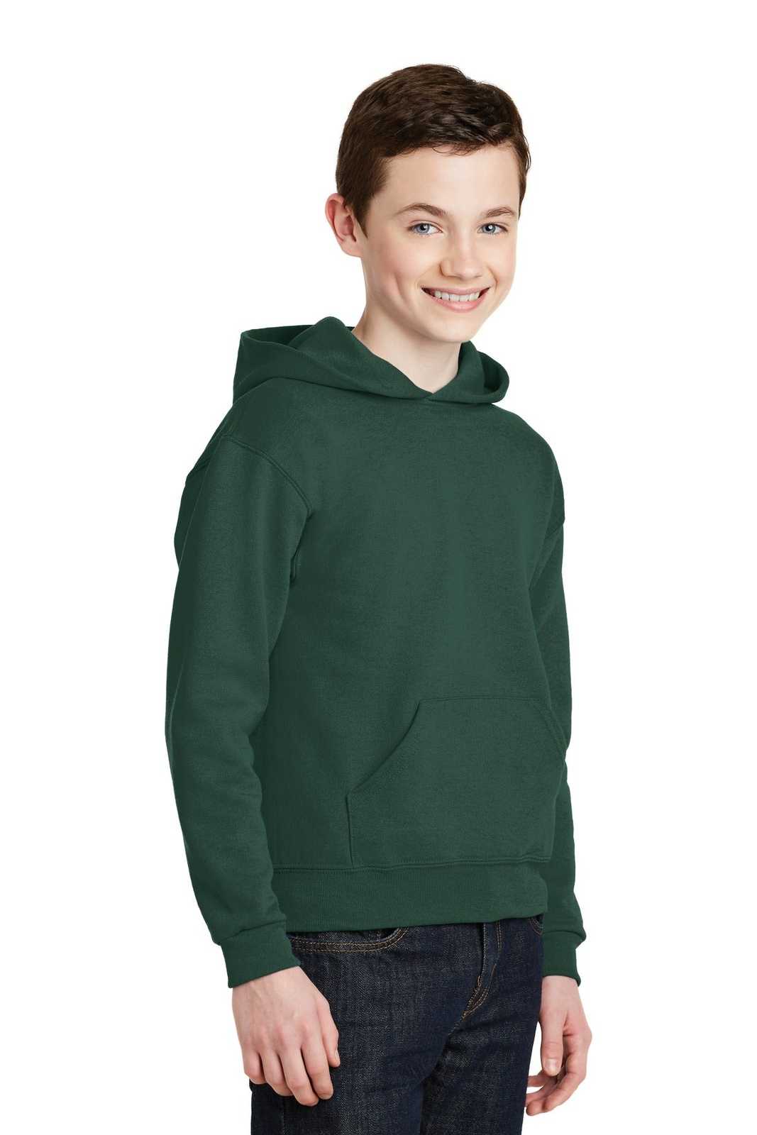 Jerzees 996Y Youth Nublend Pullover Hooded Sweatshirt - Forest Green - HIT a Double