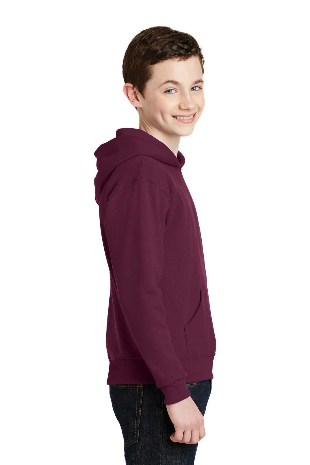 Jerzees 996Y Youth Nublend Pullover Hooded Sweatshirt - Maroon - HIT a Double