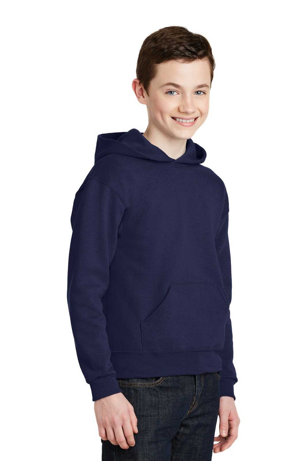 Jerzees 996Y Youth Nublend Pullover Hooded Sweatshirt - Navy - HIT a Double
