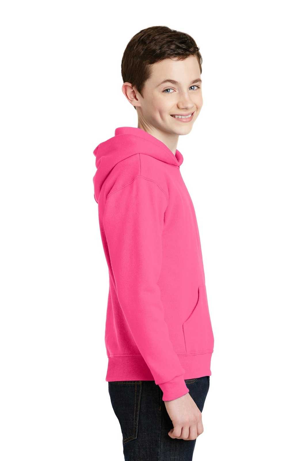 Jerzees 996Y Youth Nublend Pullover Hooded Sweatshirt - Neon Pink - HIT a Double