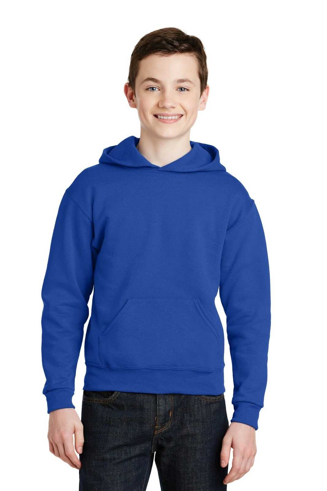 Jerzees 996Y Youth Nublend Pullover Hooded Sweatshirt - Royal - HIT a Double