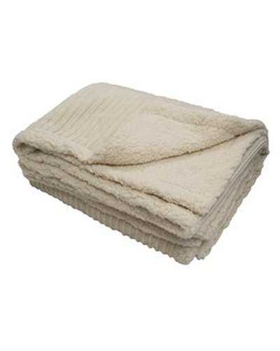Kanata Blanket CORD Uroy Lambswool Throw Blanket - Cream - HIT a Double
