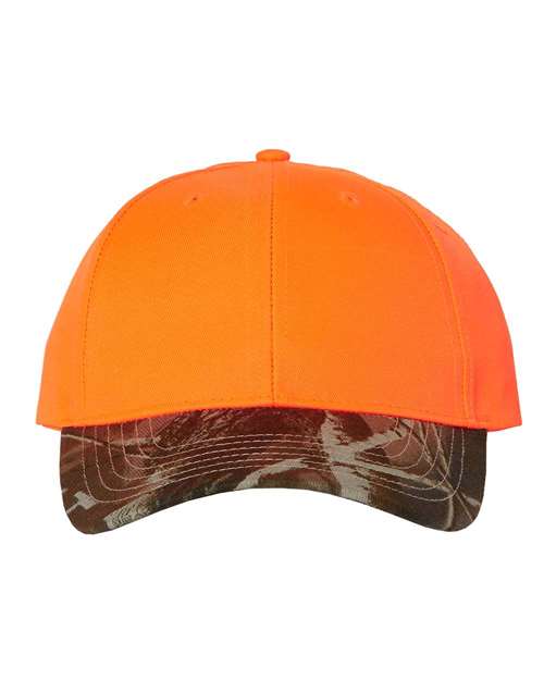Kati LC25 Solid Crown with Camo Visor Cap - Blaze Realtree Hardwoods - HIT a Double