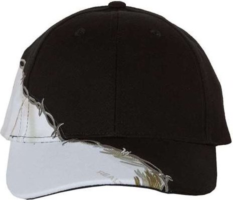 Kati LC4BW Camo with Barbed Wire Embroidery Cap - AP White Black - HIT a Double