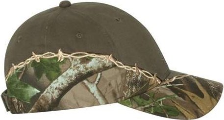 Kati LC4BW Camo with Barbed Wire Embroidery Cap - Hardwood Green Olive - HIT a Double