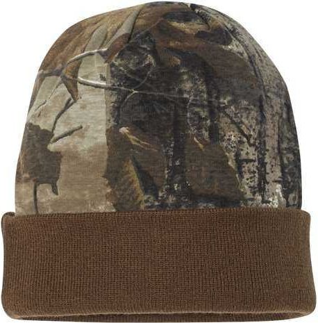 Kati LCB12 12&quot; Camo Knit Beanie - Realtree AP Brown - HIT a Double