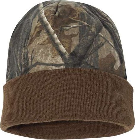Kati LCB12 12&quot; Camo Knit Beanie - Realtree AP Brown - HIT a Double