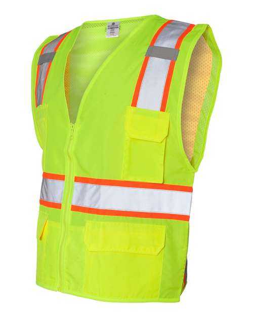 Kishigo 1163-1164 Ultra-Cool Solid Front Vest with Mesh Back - Lime - HIT a Double
