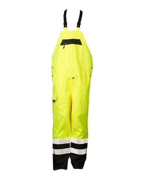 Kishigo RWB106-107 Premium Black Series Rainwear Bib - Lime - HIT a Double