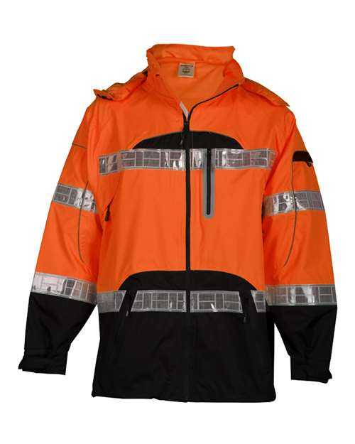 Kishigo RWJ106-107 Premium Black Series Rainwear Jacket - Orange - HIT a Double