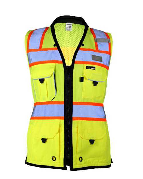 Kishigo S5021-5022 Premium Black Series Women&#39;s Heavy Duty Surveyors Vest - Lime - HIT a Double