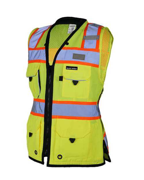 Kishigo S5021-5022 Premium Black Series Women's Heavy Duty Surveyors Vest - Lime - HIT a Double