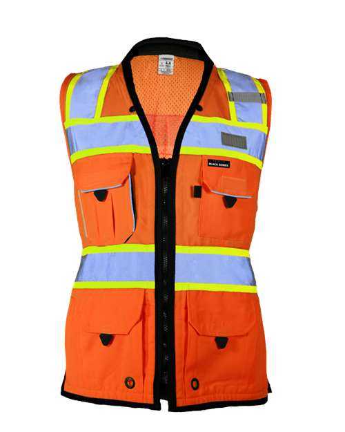 Kishigo S5021-5022 Premium Black Series Women's Heavy Duty Surveyors Vest - Orange - HIT a Double
