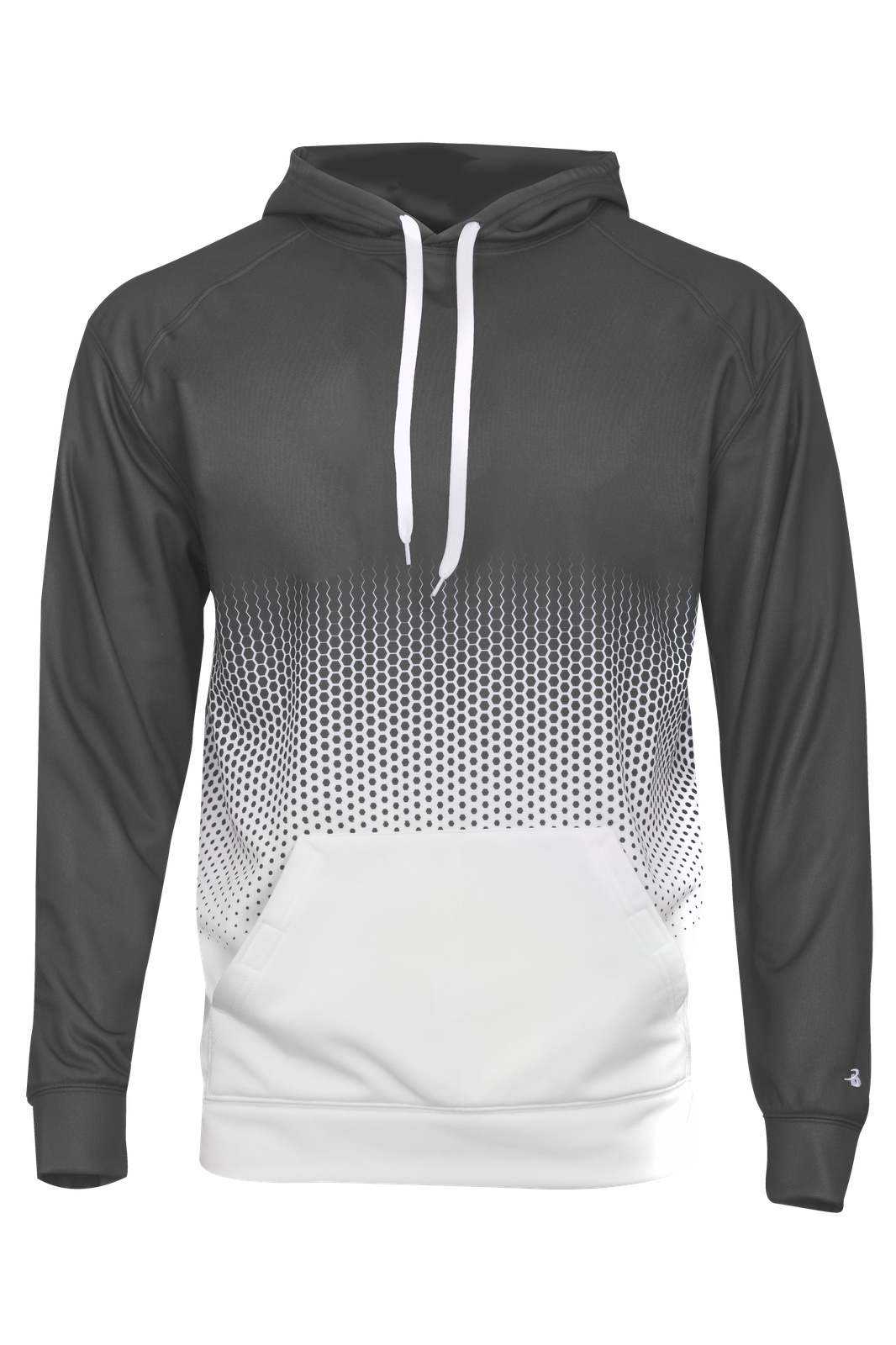 Badger Sport 1404 Hex 2.0 Hoodie - Graphite Hex - HIT a Double - 1