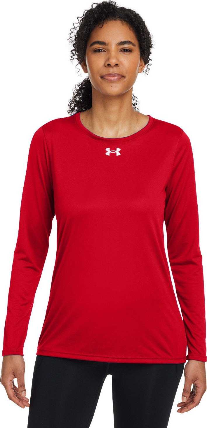 Under Armour 1376852 Ladies Team Tech Long-Sleeve T-Shirt - Red White