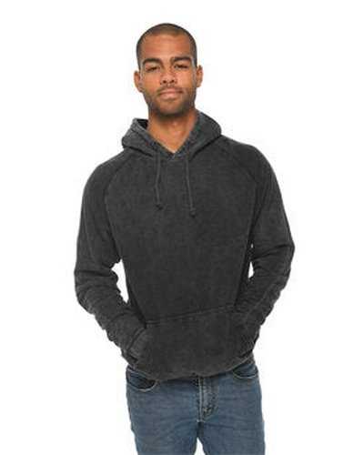 Lane Seven LST004 Unisex Vintage Raglan Hooded Sweatshirt - Black - HIT a Double