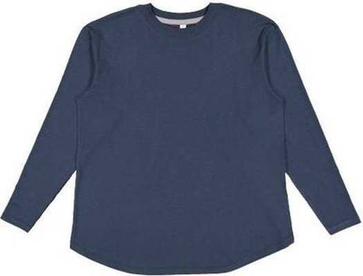 Lat 3508 Ladies&#39; Relaxed Fine Jersey Long Sleeve Tee - Denim - HIT a Double - 1
