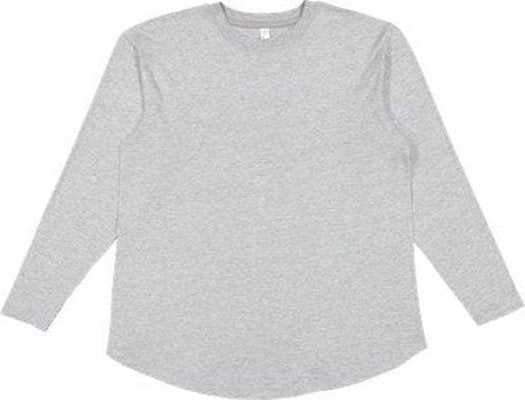 Lat 3508 Ladies&#39; Relaxed Fine Jersey Long Sleeve Tee - Heather - HIT a Double - 1