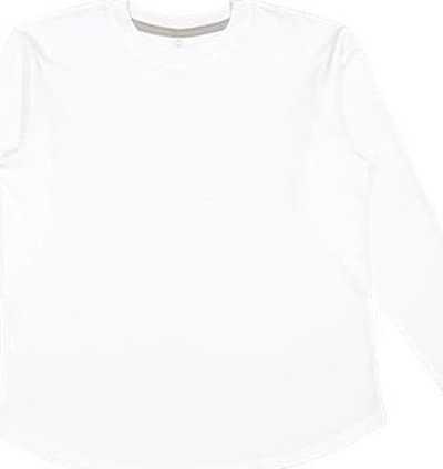 Lat 3508 Ladies&#39; Relaxed Fine Jersey Long Sleeve Tee - White - HIT a Double - 1
