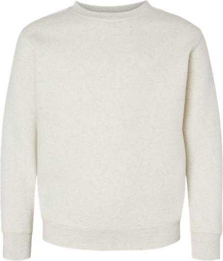 Lat 2225 Youth Elevated Fleece Crewneck Sweatshirt - Natural Heather&quot; - &quot;HIT a Double