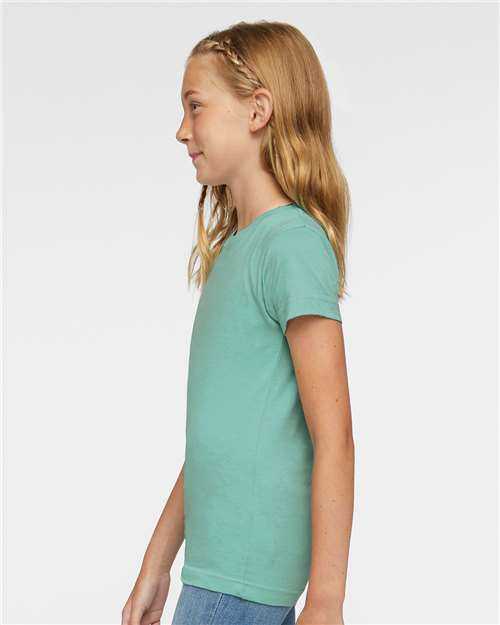 Lat 2616 Girls' Fine Jersey Tee - Saltwater" - "HIT a Double