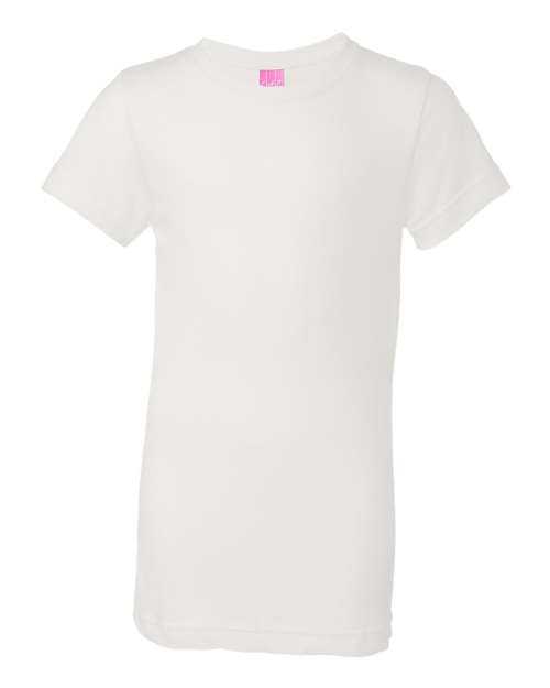 Lat 2616 Girls&#39; Fine Jersey Tee - White - HIT a Double