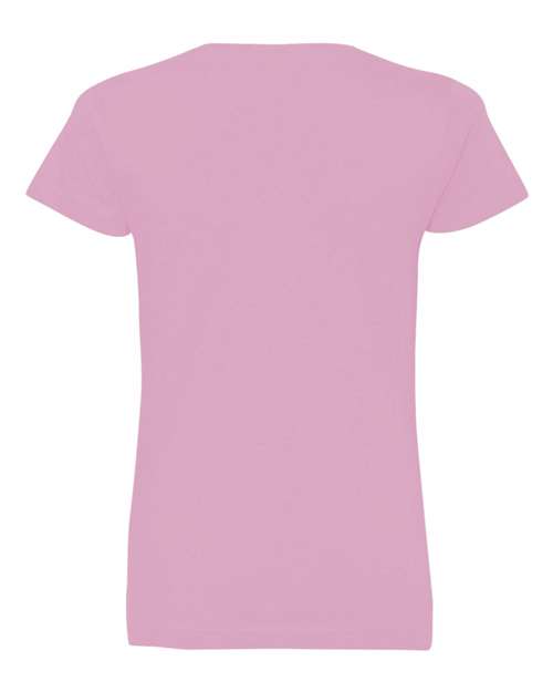 Lat 3507 Women&#39;s V-Neck Fine Jersey Tee - Pink - HIT a Double
