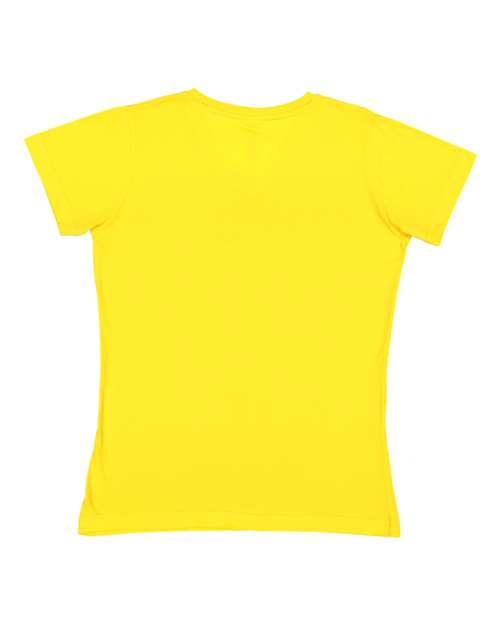 Lat 3507 Women&#39;s V-Neck Fine Jersey Tee - Yellow - HIT a Double
