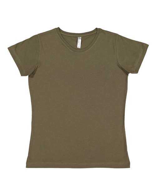 Lat 3516 Women's Fine Jersey Tee - Military Green - HIT a Double