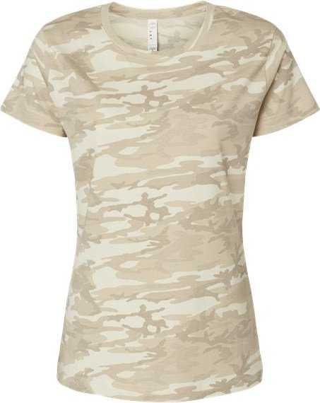 Lat 3516 Women's Fine Jersey Tee - Natural Camo" - "HIT a Double
