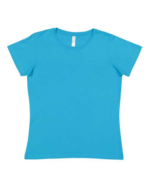 Lat 3516 Women's Fine Jersey Tee - Turquoise - HIT a Double