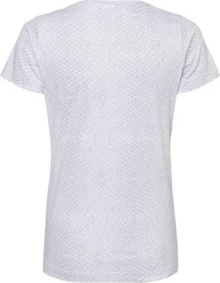 Lat 3516 Women's Fine Jersey Tee - White Reptile" - "HIT a Double