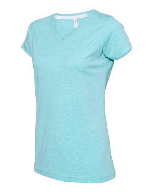 Lat 3591 Women's Harborside Melange V-Neck T-Shirt - Caribbean Melange - HIT a Double