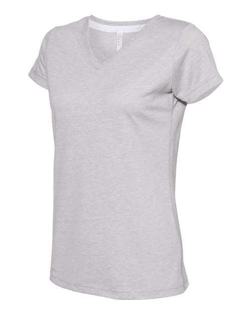 Lat 3591 Women's Harborside Melange V-Neck T-Shirt - Grey Melange - HIT a Double