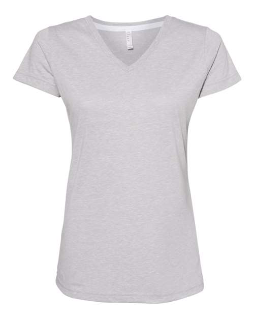 Lat 3591 Women's Harborside Melange V-Neck T-Shirt - Grey Melange - HIT a Double