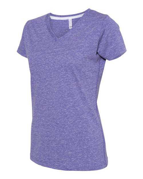 Lat 3591 Women's Harborside Melange V-Neck T-Shirt - Purple Melange - HIT a Double