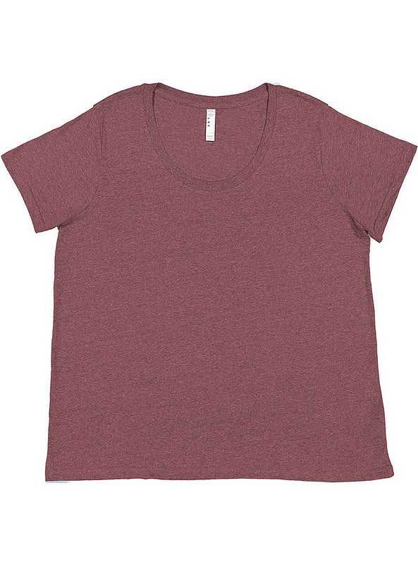 Lat 3816 Curvy Collection Women&#39;s Fine Jersey Tee - Sangria Blackout - HIT a Double