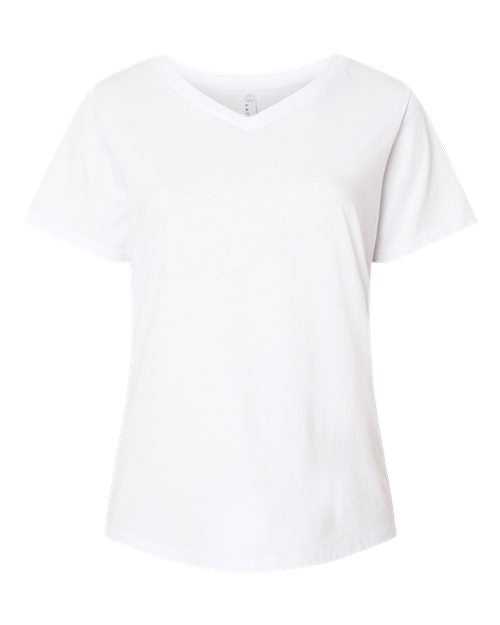 Lat 3817 Curvy Collection Women's Fine Jersey V-Neck Tee - Blended White - HIT a Double