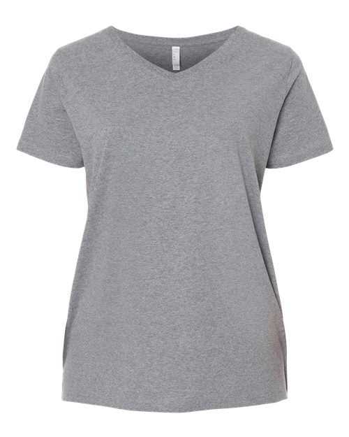 Lat 3817 Curvy Collection Women&#39;s Fine Jersey V-Neck Tee - Granite Heather - HIT a Double
