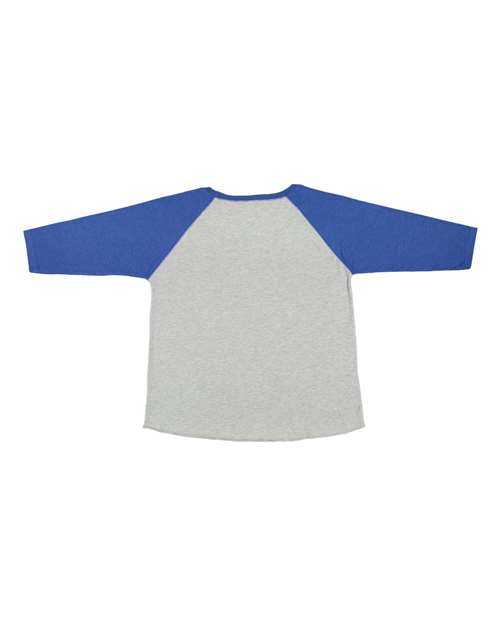 Lat 3830 Curvy Collection Women's Baseball Three-Quarter Sleeve Tee - Vintage Heather Vintage Royal - HIT a Double
