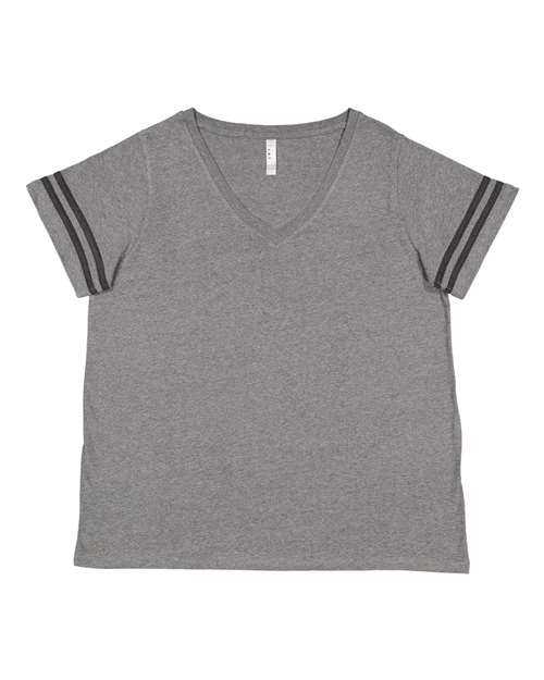 Lat 3837 Curvy Collection Women's Vintage Football T-Shirt - Granite Heather Vintage Smoke - HIT a Double