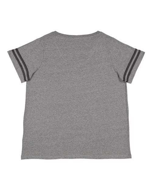 Lat 3837 Curvy Collection Women's Vintage Football T-Shirt - Granite Heather Vintage Smoke - HIT a Double