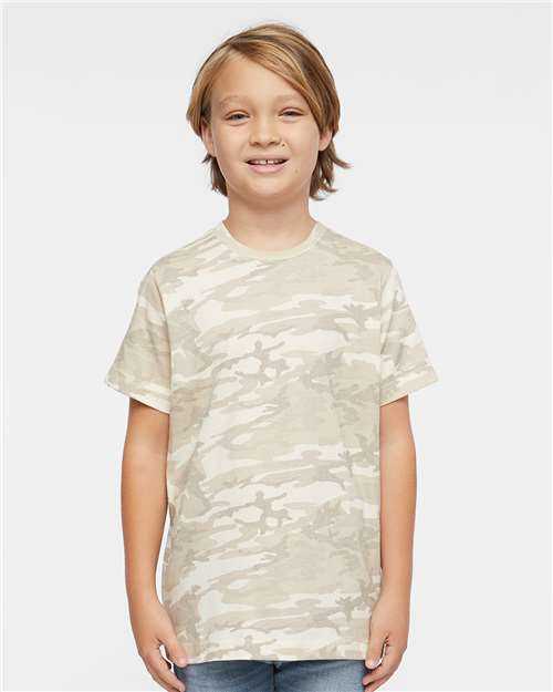 Lat 6101 Youth Fine Jersey Tee - Natural Camo" - "HIT a Double