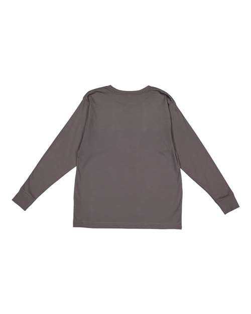 Lat 6201 Youth Fine Jersey Long Sleeve Tee - Charcoal - HIT a Double