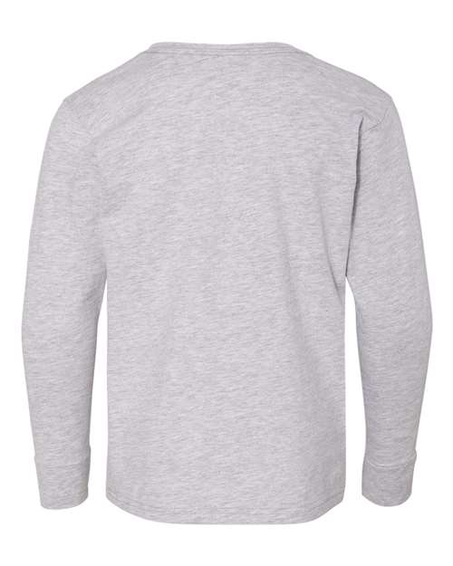 Lat 6201 Youth Fine Jersey Long Sleeve Tee - Heather - HIT a Double