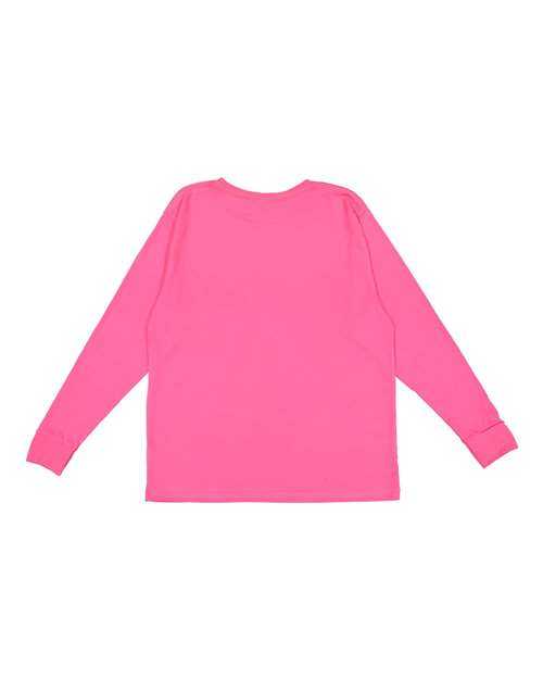 Lat 6201 Youth Fine Jersey Long Sleeve Tee - Hot Pink - HIT a Double