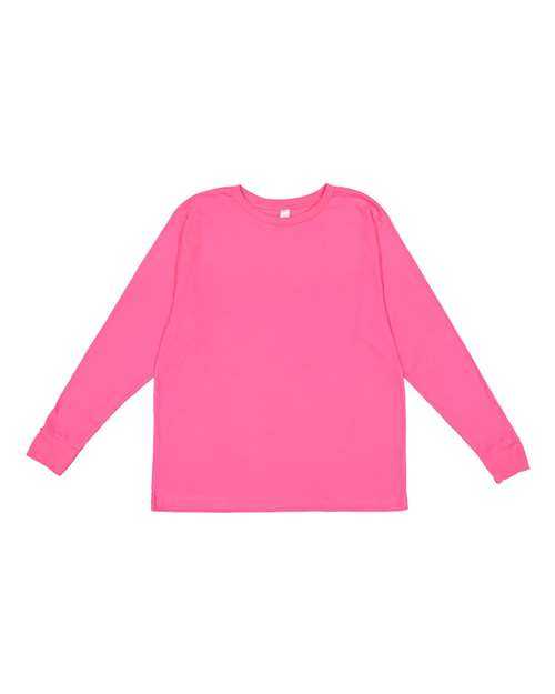 Lat 6201 Youth Fine Jersey Long Sleeve Tee - Hot Pink - HIT a Double