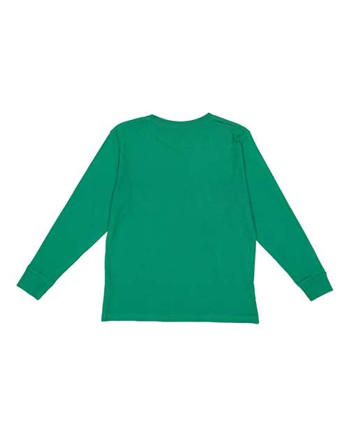 Lat 6201 Youth Fine Jersey Long Sleeve Tee - Kelly - HIT a Double