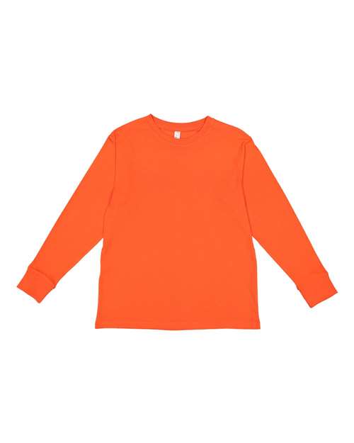 Lat 6201 Youth Fine Jersey Long Sleeve Tee - Orange - HIT a Double